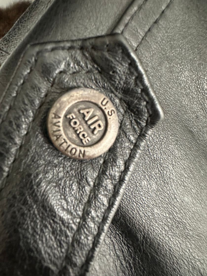 1970s LEATHER AVIATOR BOMBER JACKET