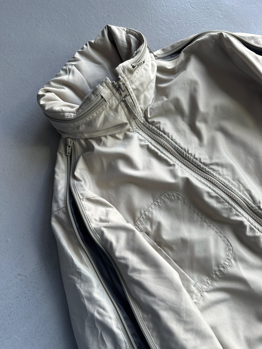 ARMANI JEANS - 1990s ZIPPED SLEEVE FUNNEL NECK JACKET