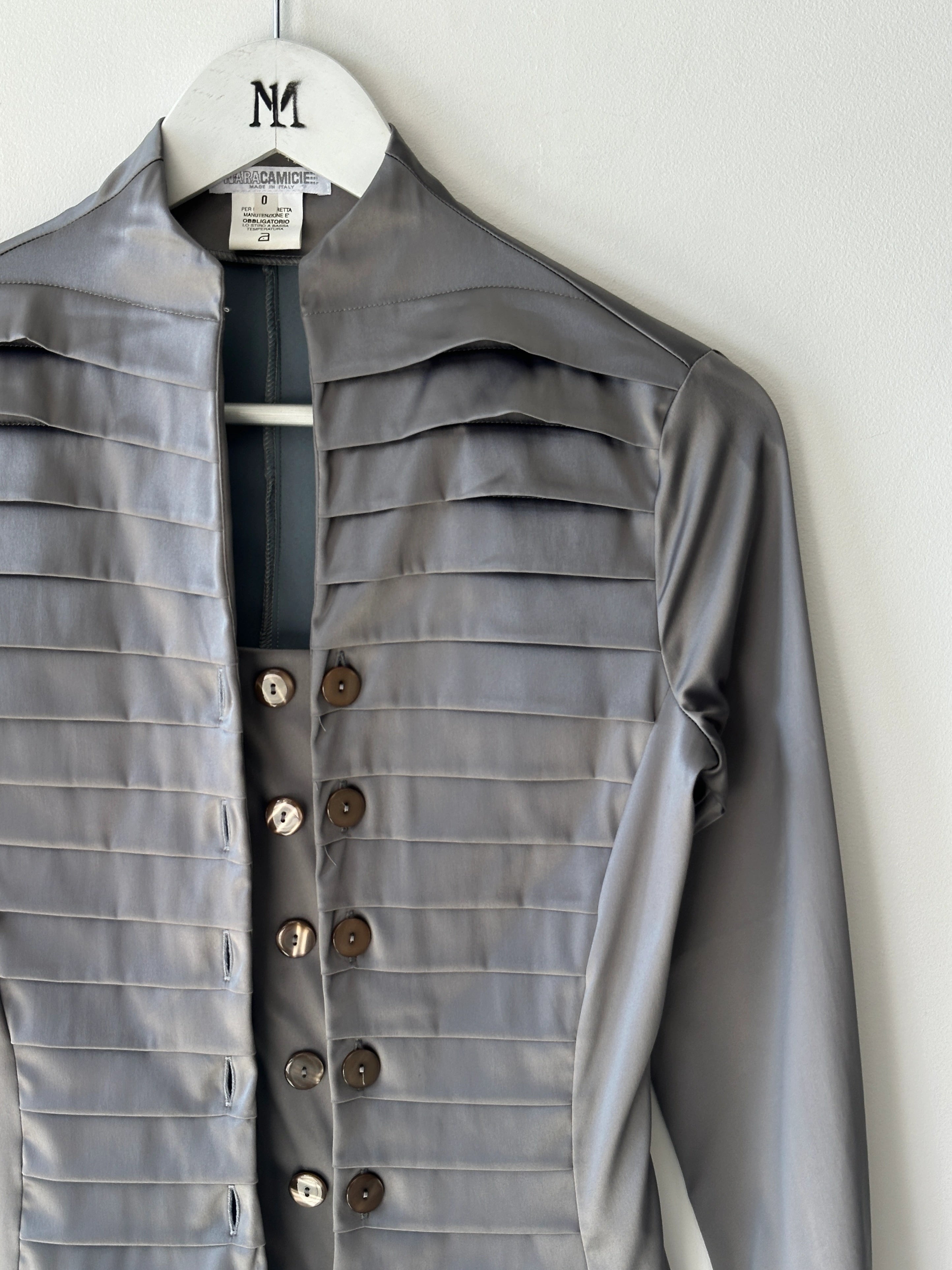 ITALIAN LABEL 1990 SATIN BUTTONED BLOUSE