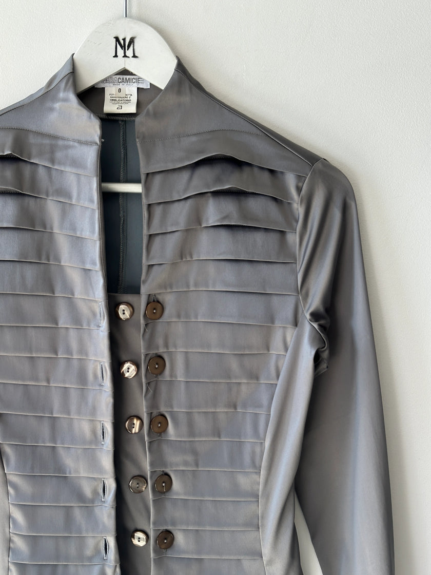 ITALIAN LABEL 1990 SATIN BUTTONED BLOUSE