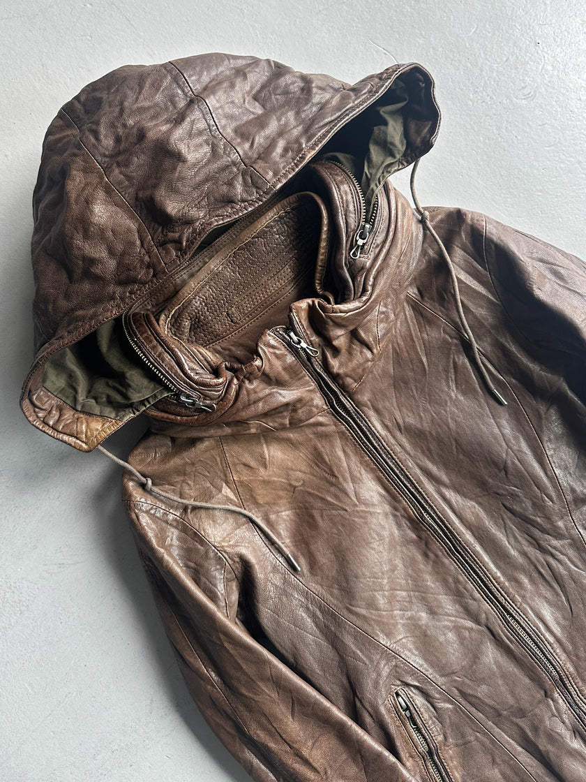 G.O.A. - 2000s HOODED LEATHER JACKET