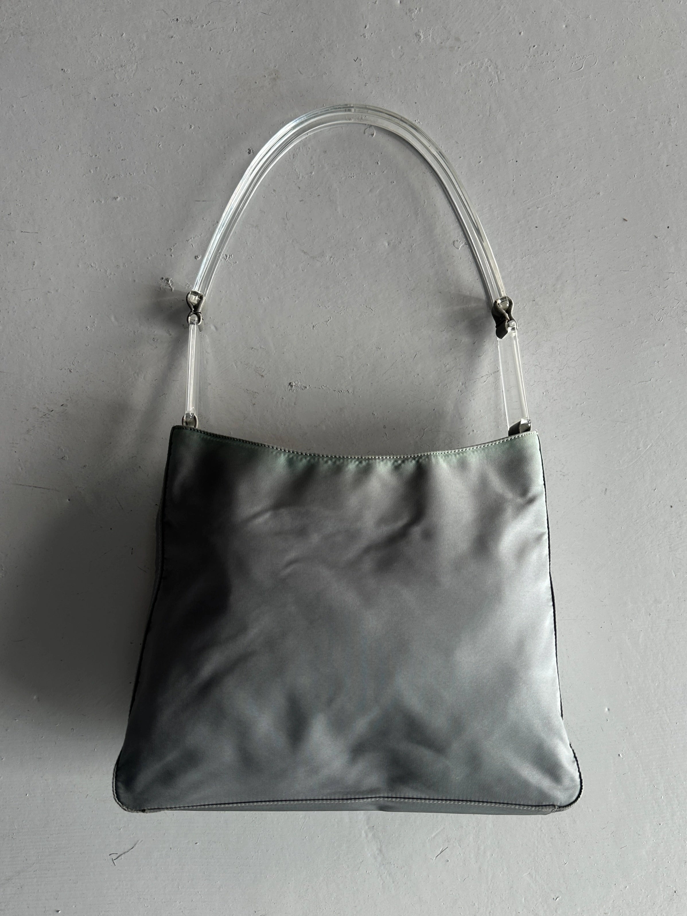 PRADA - S/S 1998 PLEXI HANDLE NYLON SHOULDER BAG