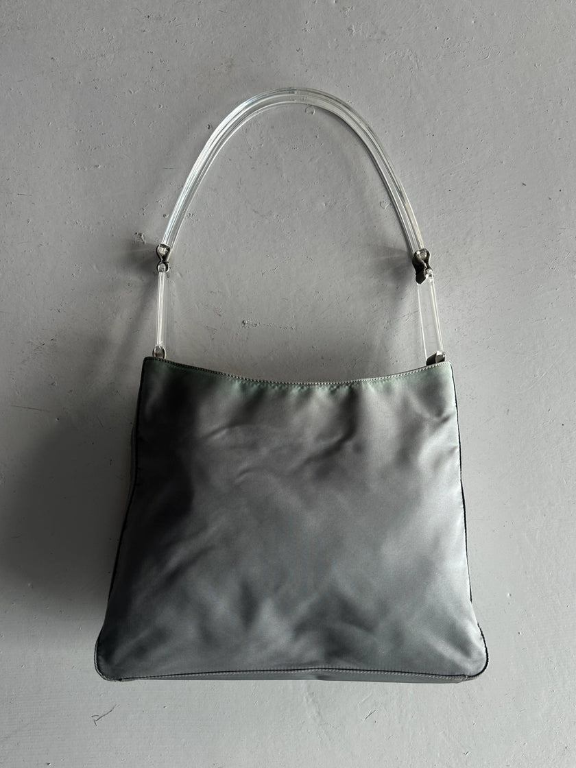 PRADA - S/S 1998 PLEXI HANDLE NYLON SHOULDER BAG