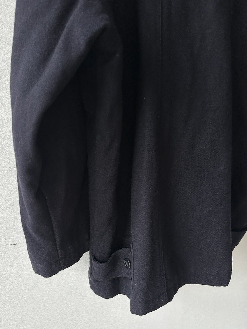 ITALIAN LABEL 1980s WOOL JACKET WITH REMOVABLE ZIPPED HOOD