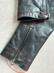 DOLCE & GABBANA - S/S 2003 2 IN 1 LEATHER JACKET WITH PANELED WAIST AND ZIP OFF SLEEVE