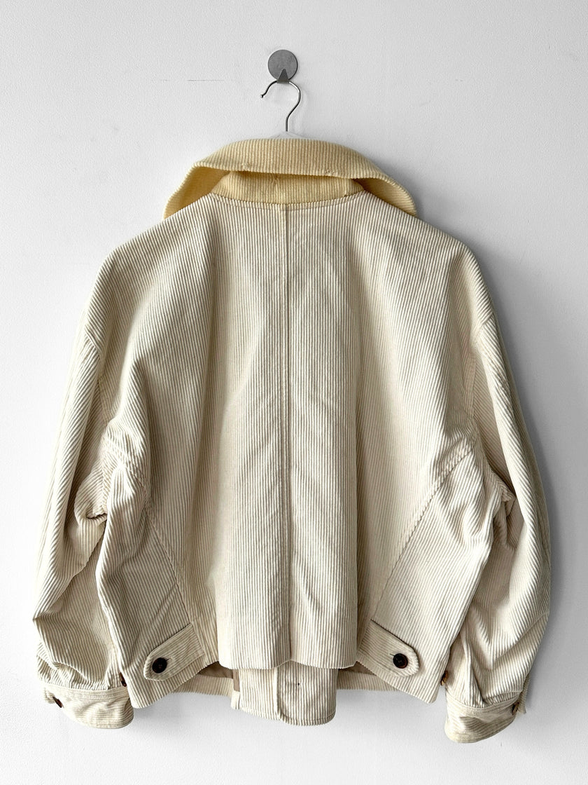 ISSEY MIYAKE - 1990s CROP FIT CORDUROY JACKET WITH SQUARE COLLAR