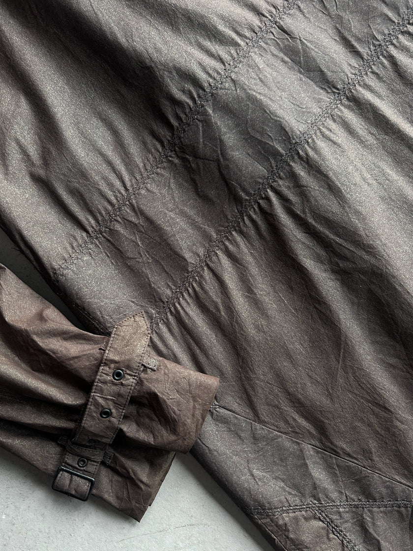 ISSEY MIYAKE - F/W 2002 METALLIC DOUBLE BREATSED TRENCH COAT