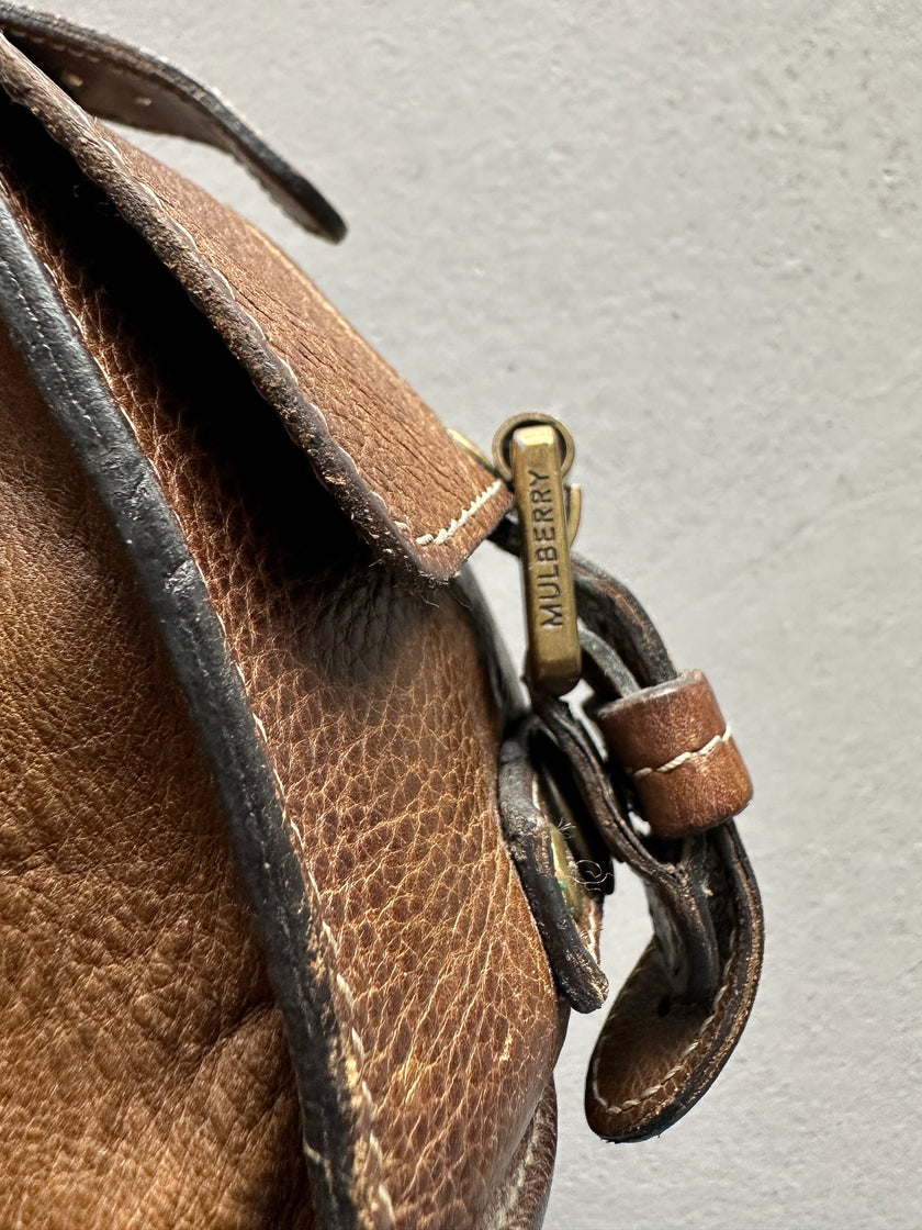 MULBERRY - 1990 DISTRESSED LEATHER ROXANNE BAG