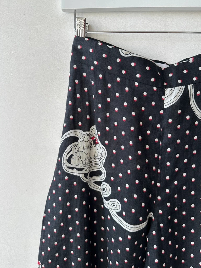 LOEWE - S/S 2018 POLKA DOT CULOTTES TROUSERS WITH SIDE PLEATS