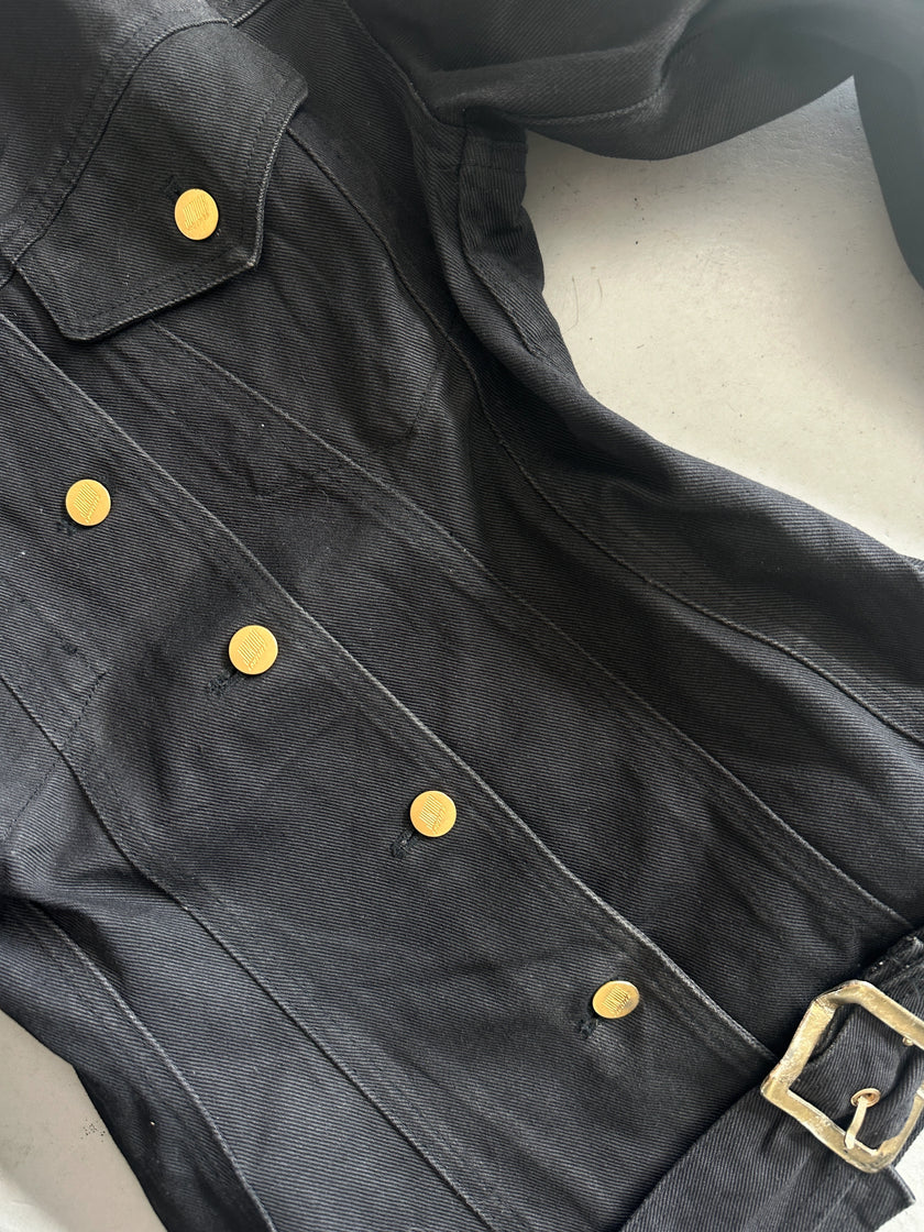 JEAN PAUL GAULTIER - S/S 1988  BLACK DENIM CORSET JACKET