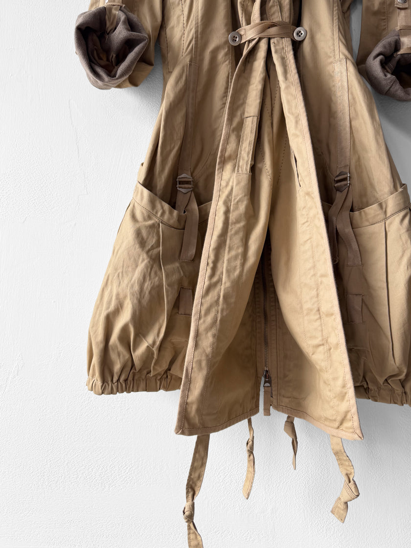 MARITHÉ + FRANÇOIS GIRBAUD - F/W 2008 RUCHED FRONT ADJUSTABLE WOOL JACKET