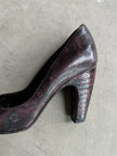 MIU MIU - 1990s SNAKE PRINT SQUARE TOE PUMPS