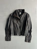 ITALIAN LABEL early 2000s DISTRESSED LEATHER JACKET WITH BONDAGE SLEEVE