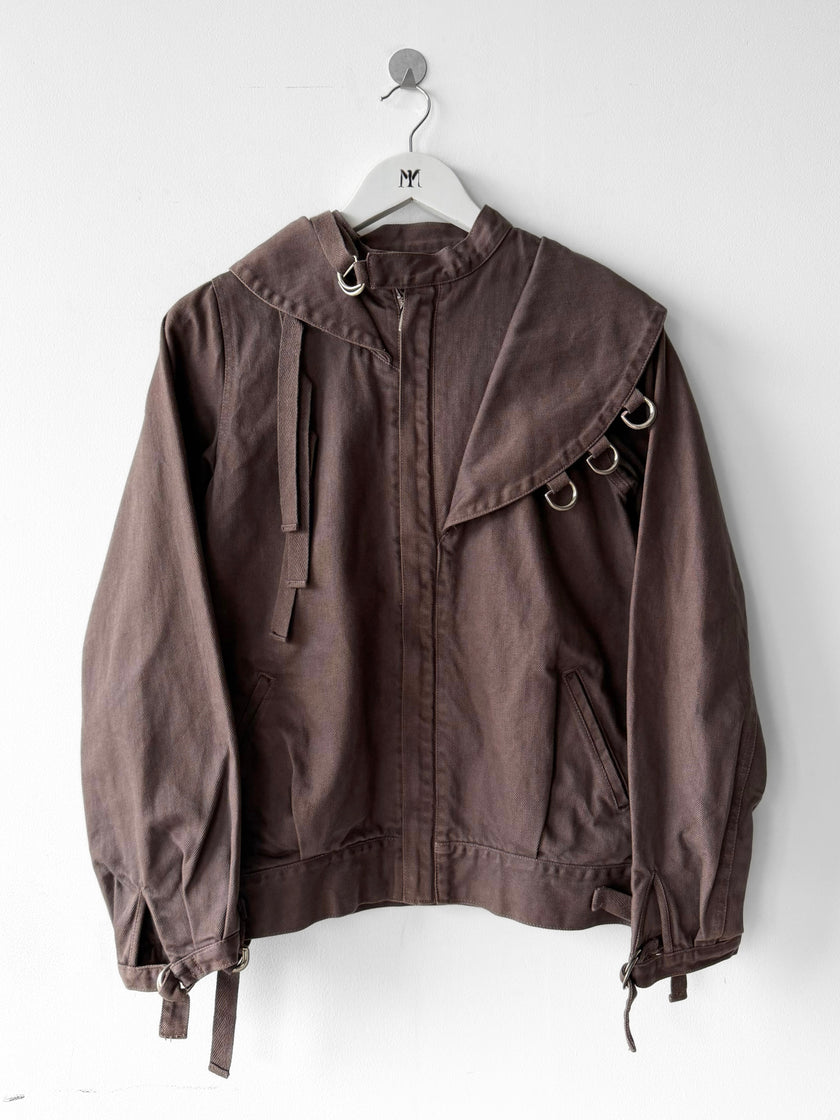 JAPANESE LABEL - 1990s ASYMMETRICAL COLLAR JACKET WITH D-RING DETAILS