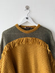 ITALIAN LABEL - 1980s CONTRASTING PANEL BATWING KNIT JUMPER