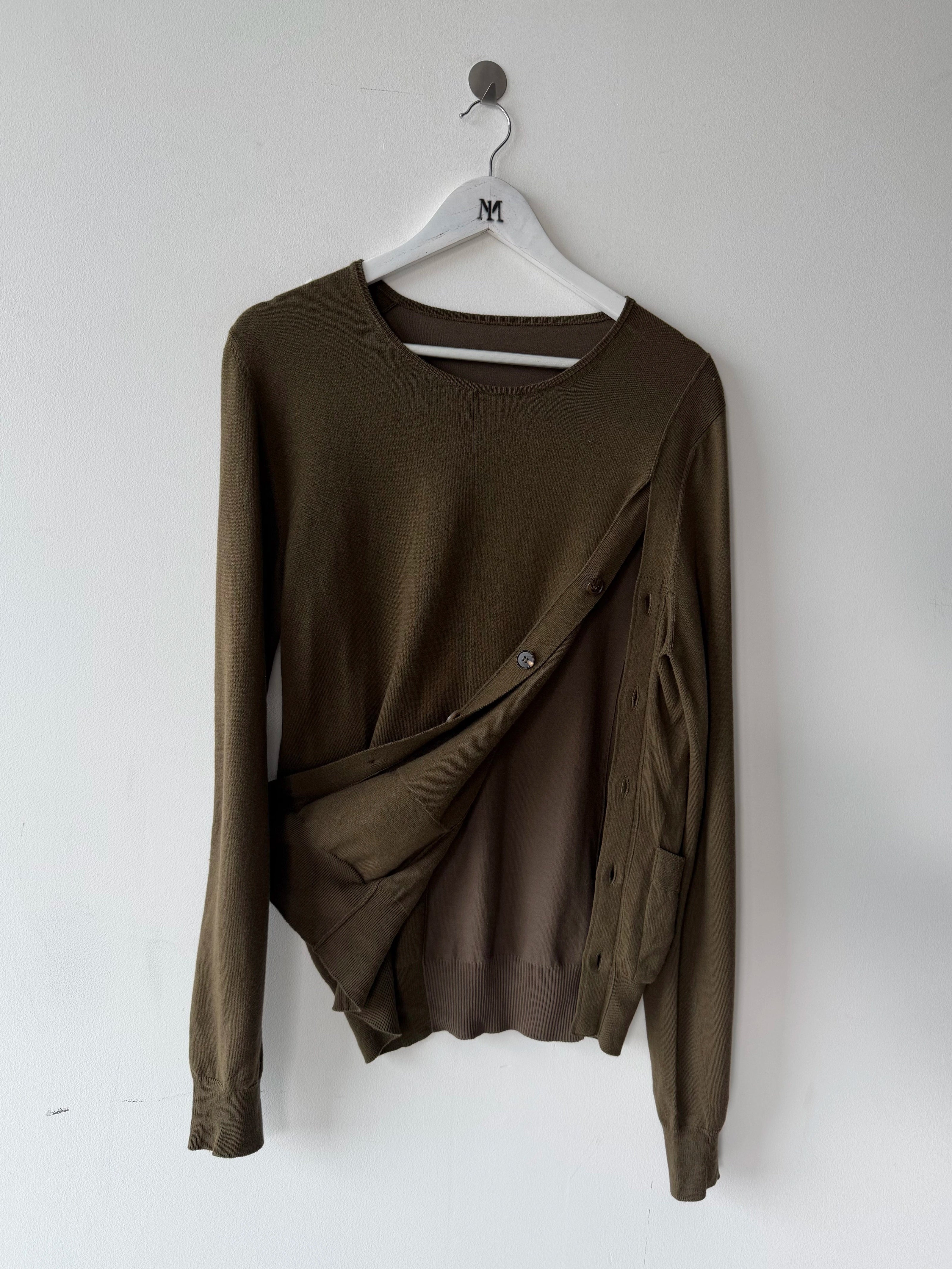 MARTIN MARGIELA - S/S 2017 DECONSTRUCTED SOFT KNIT JUMPER WITH SIDE BUTTONS