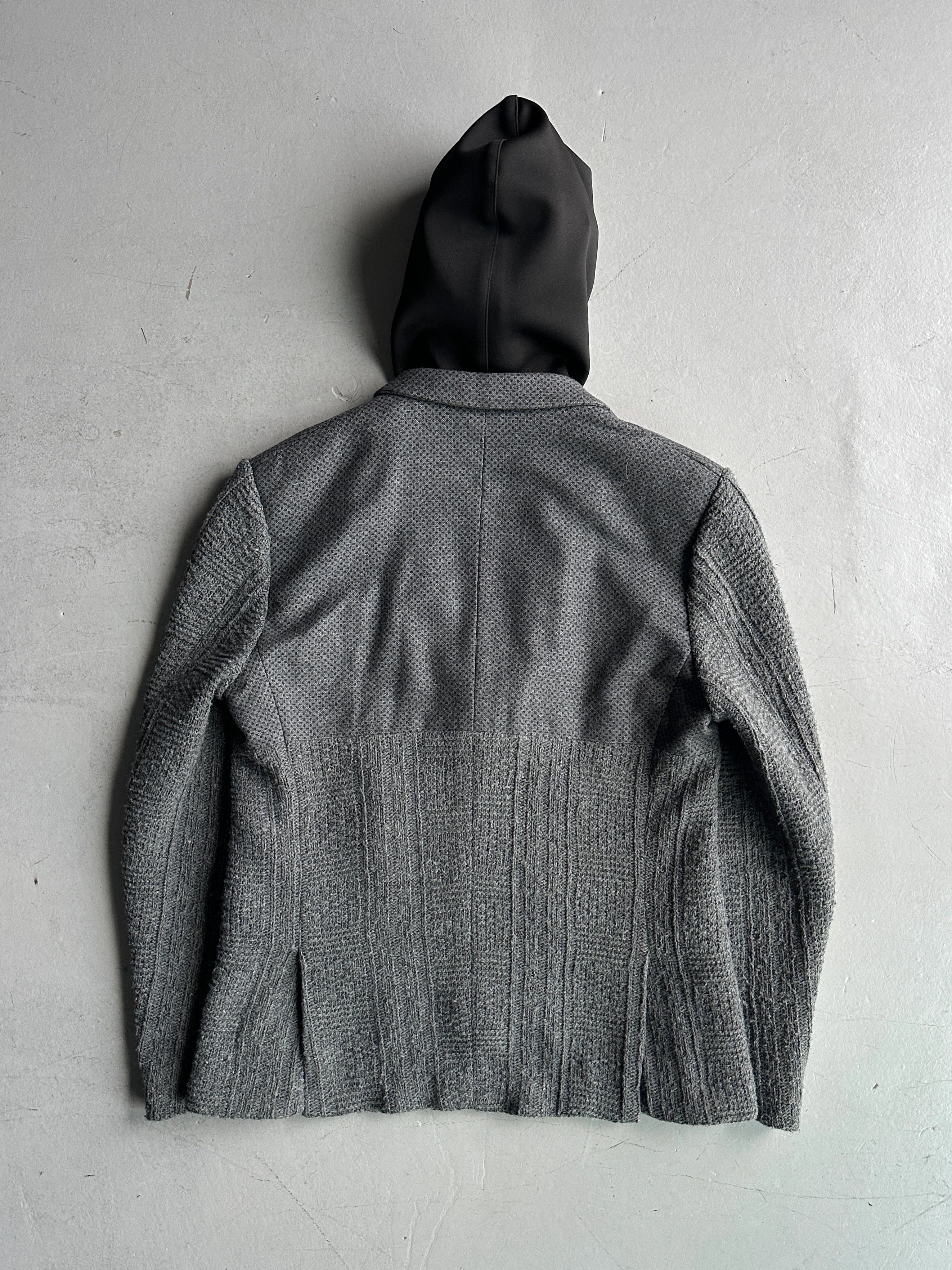 DANIELE ALESSANDRINI - 2000s SLIM FIT BLAZER WITH REMOVABLE HOOD PANEL