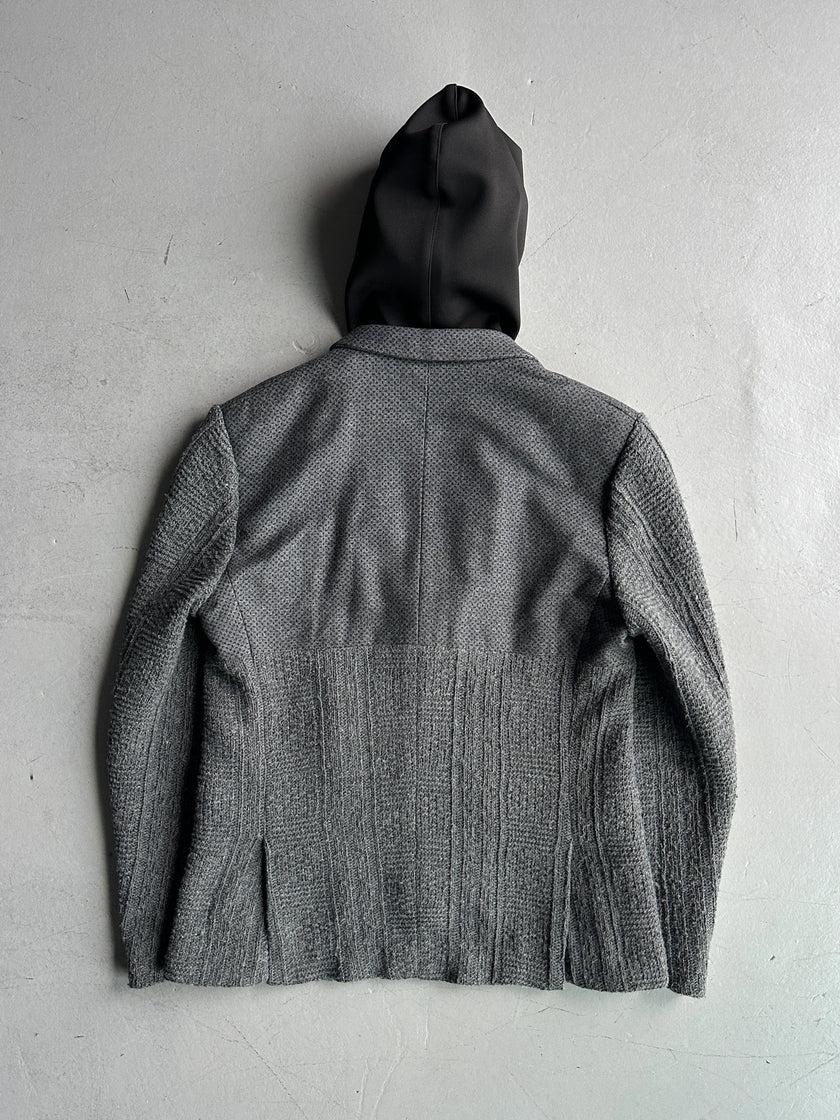 DANIELE ALESSANDRINI - 2000s SLIM FIT BLAZER WITH REMOVABLE HOOD PANEL