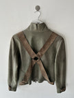 BRITISH LABEL - late 1990s LEATHER JACKET WITH BONDAGE DETAILS
