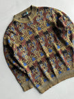 1980s JACQUARD PRINT ROUND NECK KNIT JUMPER