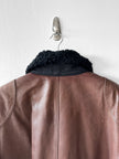 ICEBERG - 1980s LEATHER BOMBER JACKET WITH SHEARLING COLLAR