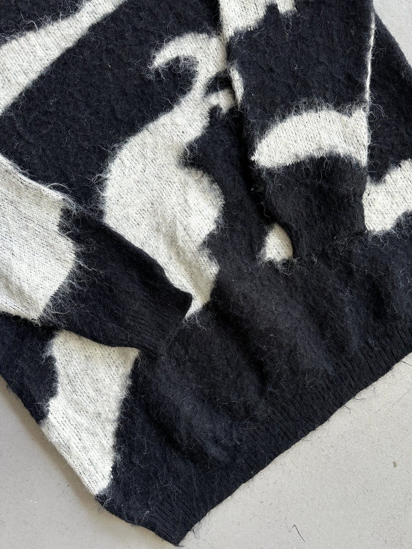 ISSEY MIYAKE - 1980s CREW NECK FUZZY WOOL OVERSIZED JUMPER