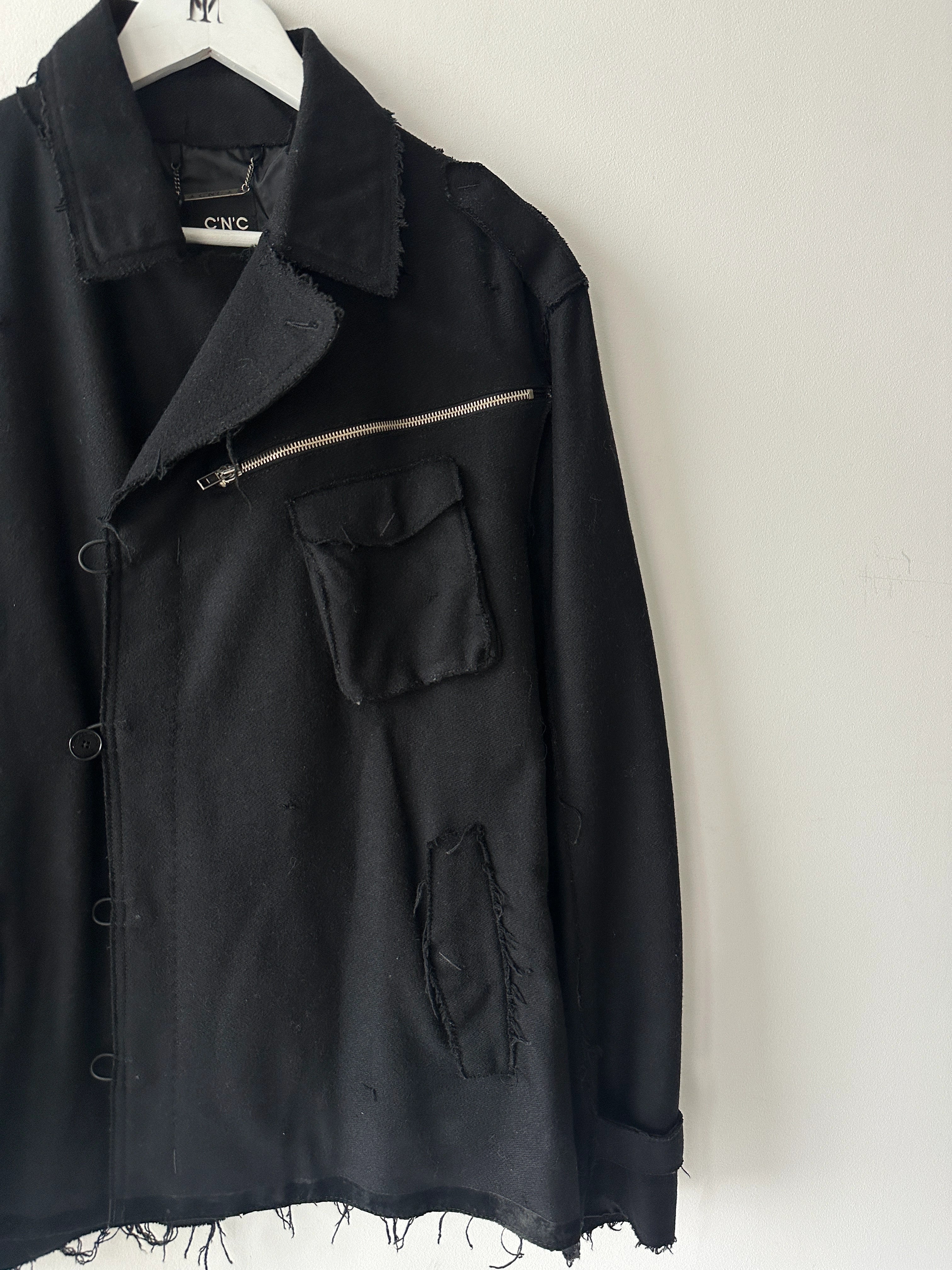 C'N'C COSTUME NATIONAL - F/W 2010 FRAYED EDGES WOOL JACKET