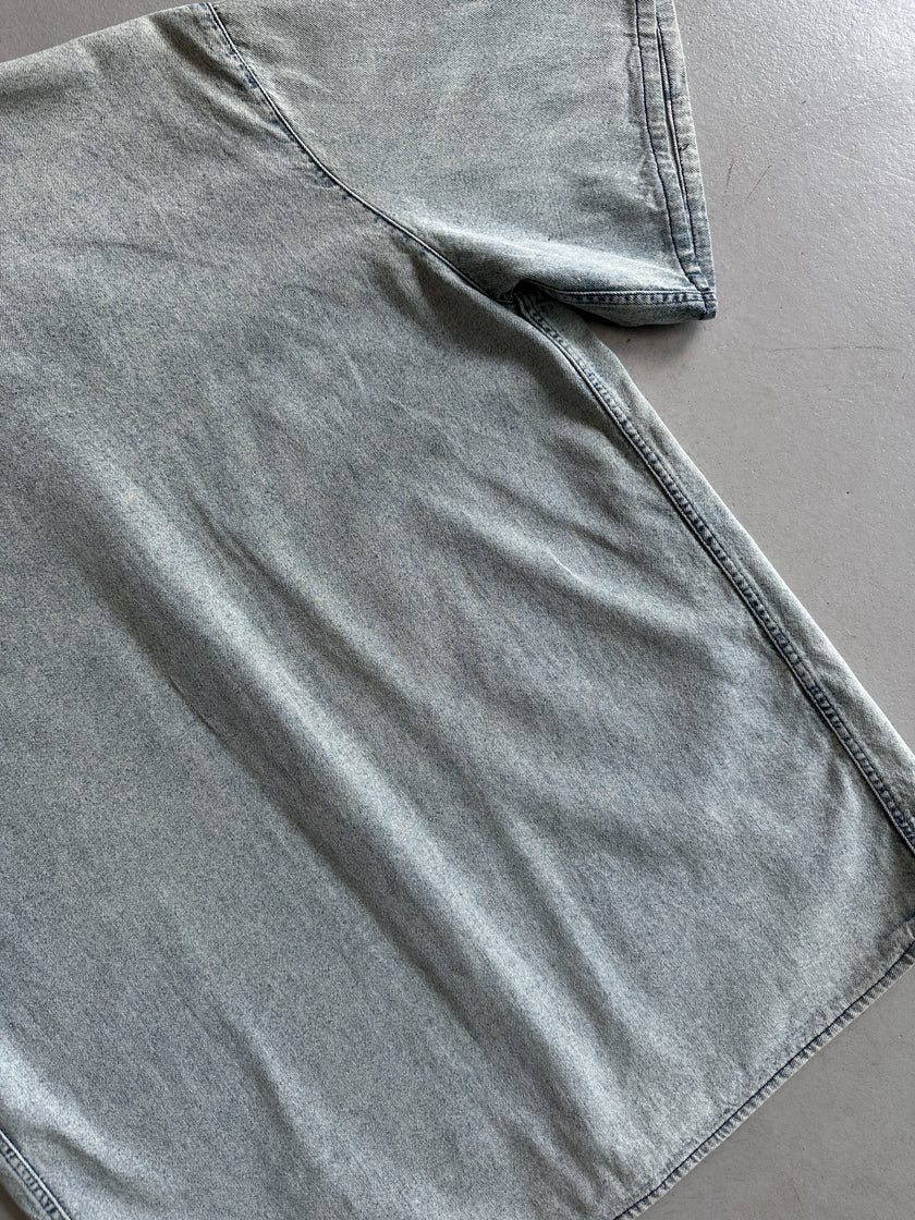 ARMANI JEANS - 1980s HALF SLEEVE DENIM SHIRT