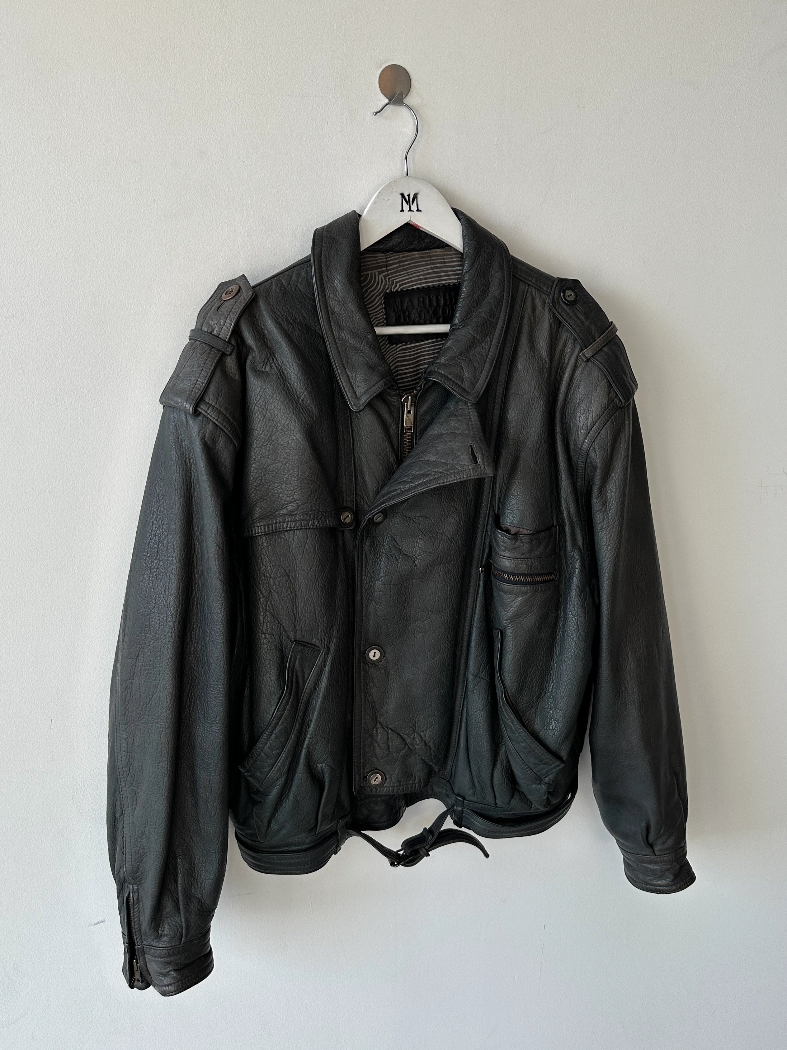 LES MILLÉSIMES DE MARITHÉ & FRANÇOIS GIRBAUD - early 1990s LEATHER BOMBER JACKET