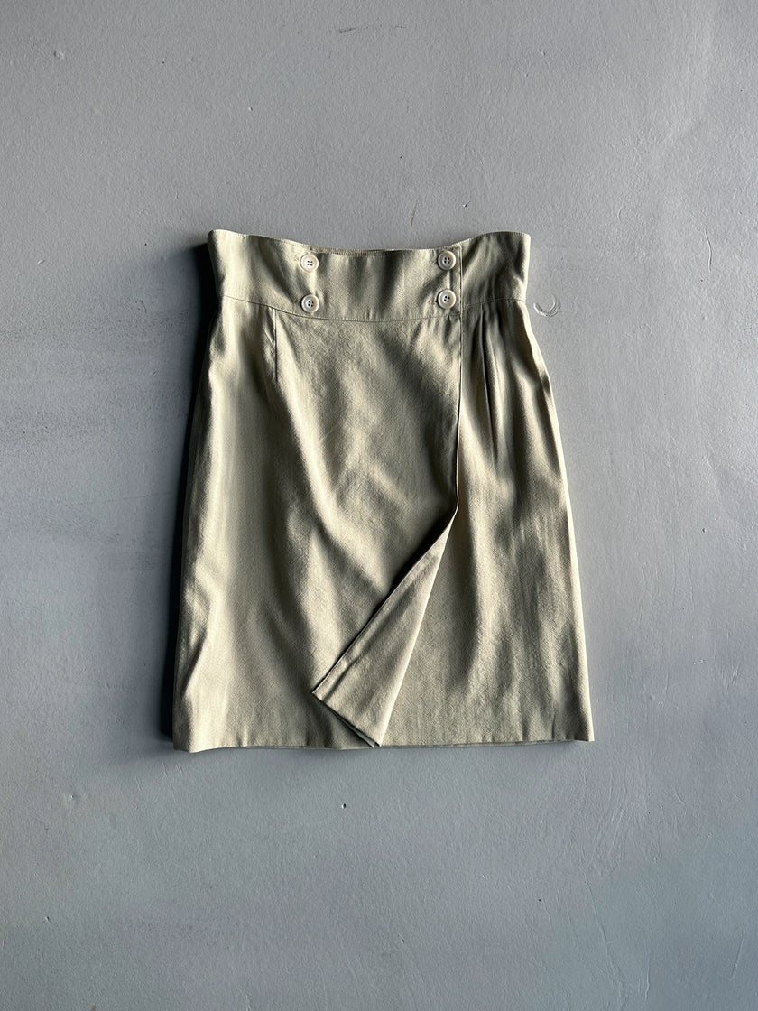 EMPORIO ARMANI -  1980s HIGH WAIST FRONT PLEATS MINI SKIRT