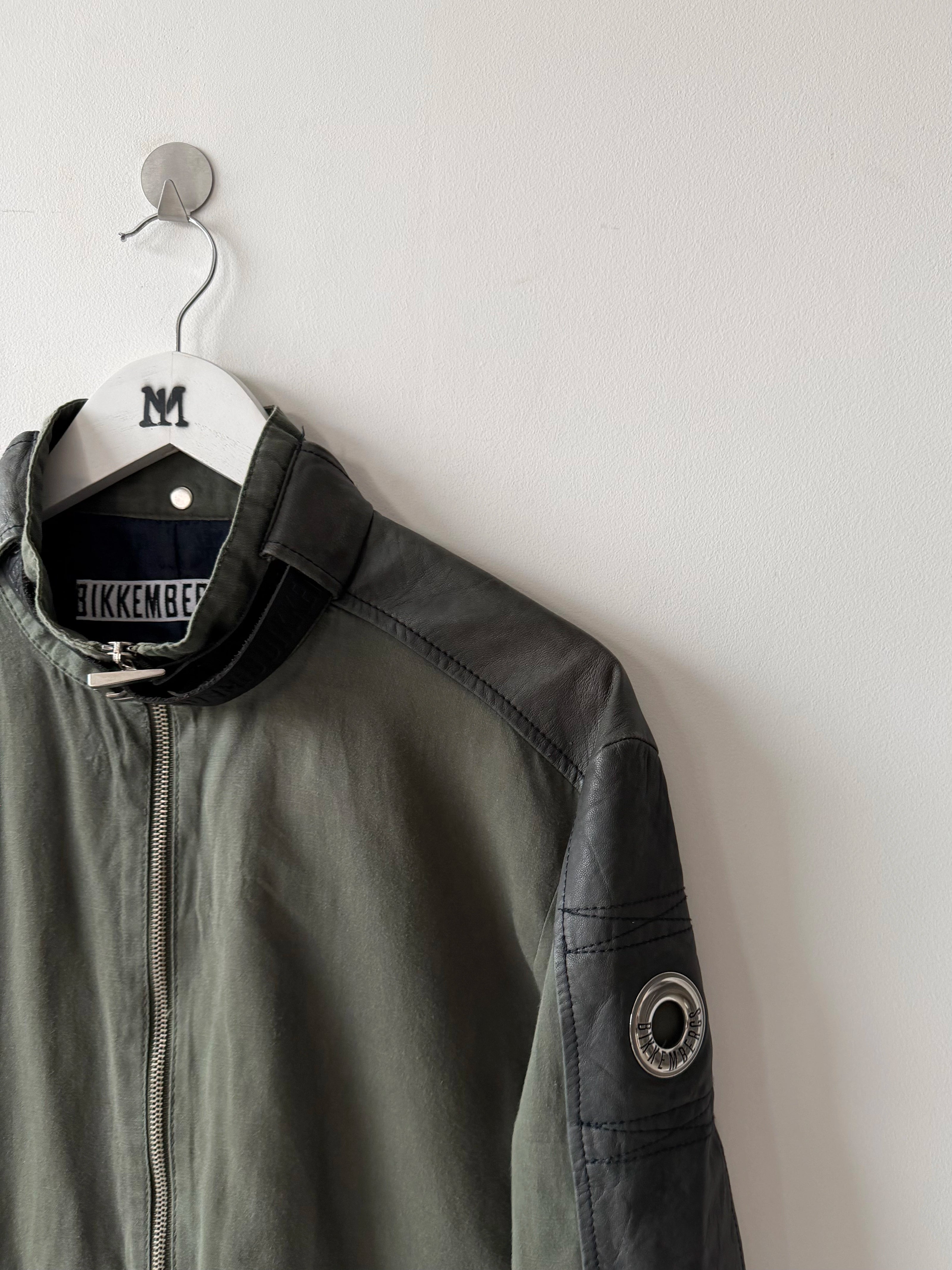 BIKKEMBERGS - S/S 2007 BIKER JACKET WITH LEATHER DETAILS