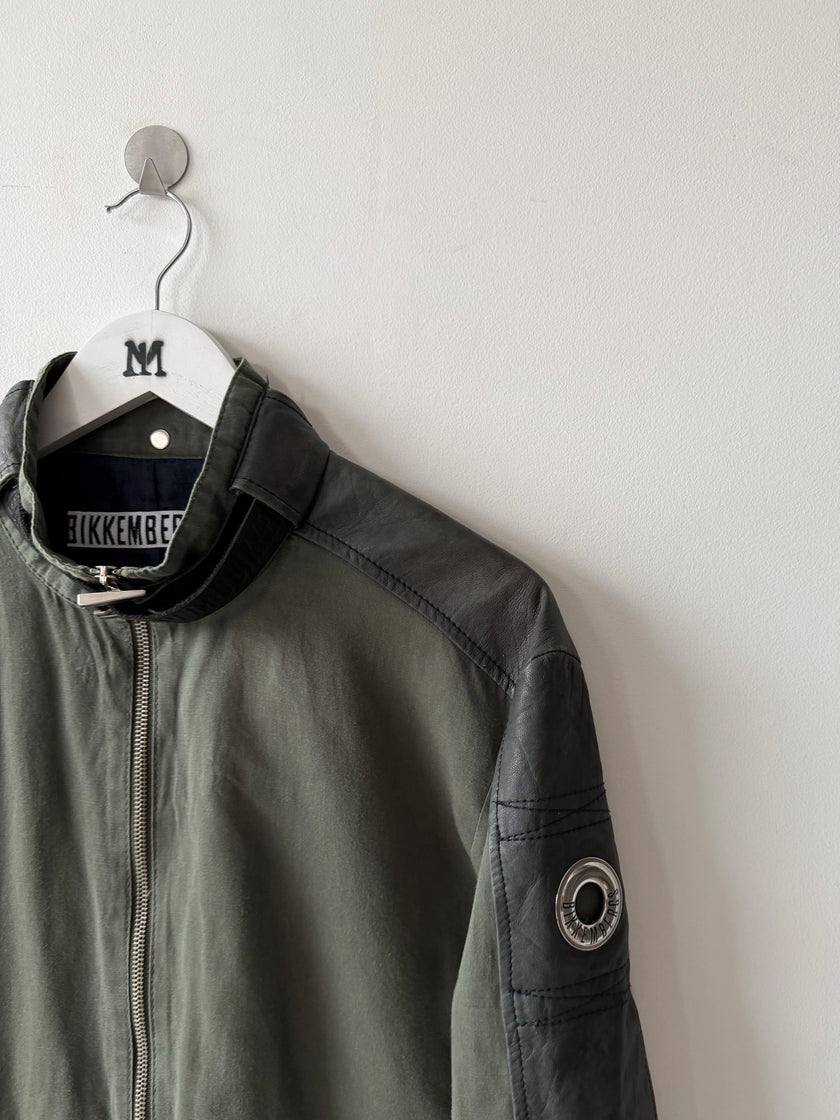 BIKKEMBERGS - S/S 2007 BIKER JACKET WITH LEATHER DETAILS