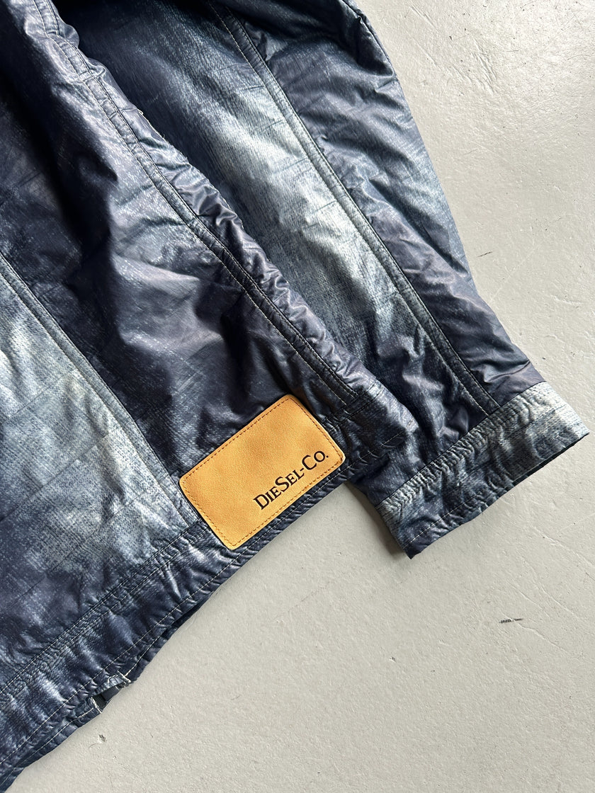 DIESEL - 2000s TROMPE L'OEIL DENIM PRINT PUFFER JACKET