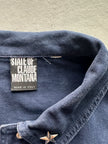 CLAUDE MONTANA - 1990s DECONSTRUCTED CROP FIT JACKET WITH STAR STUDS