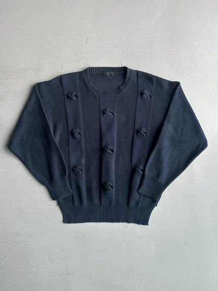 EMPORIO ARMANI - 1990s RAISED KNOT FRONT KNIT JUMPER