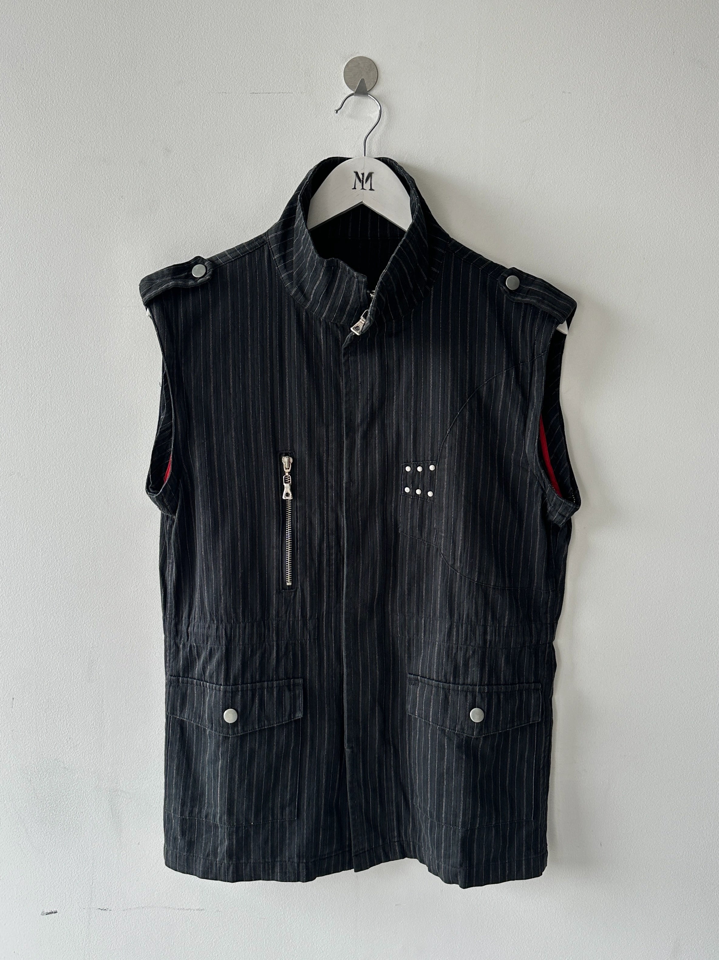 SEMANTIC DESIGN - 2000s 2 IN 1 PINSTRIPED JACKET GILET