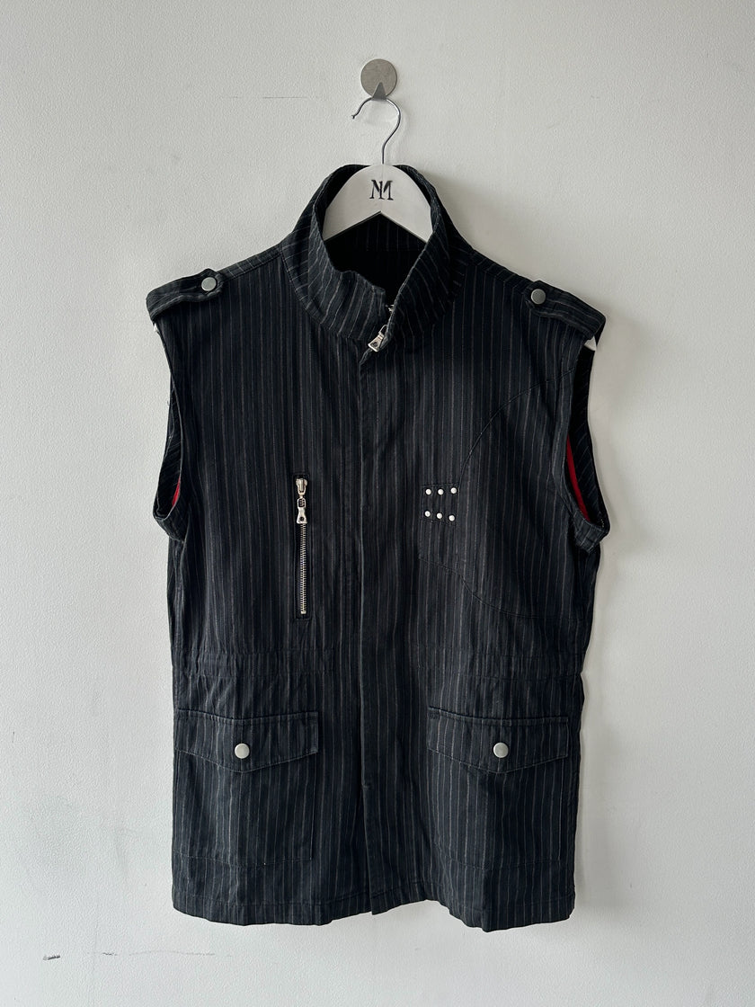 SEMANTIC DESIGN - 2000s 2 IN 1 PINSTRIPED JACKET GILET