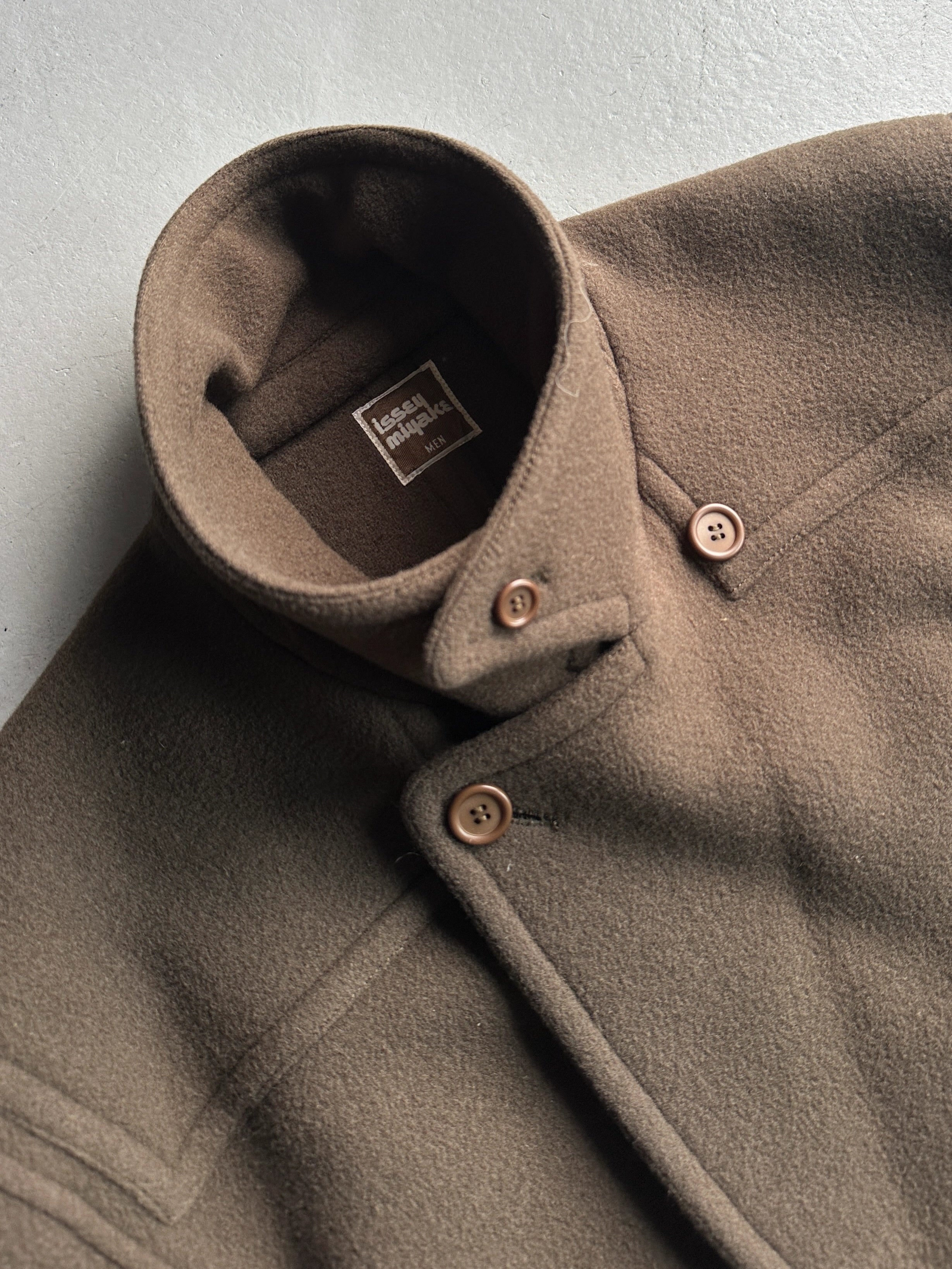 ISSEY MIYAKE MEN - F/W 1983 THREE WAYS COLLAR WOOL PEACOAT