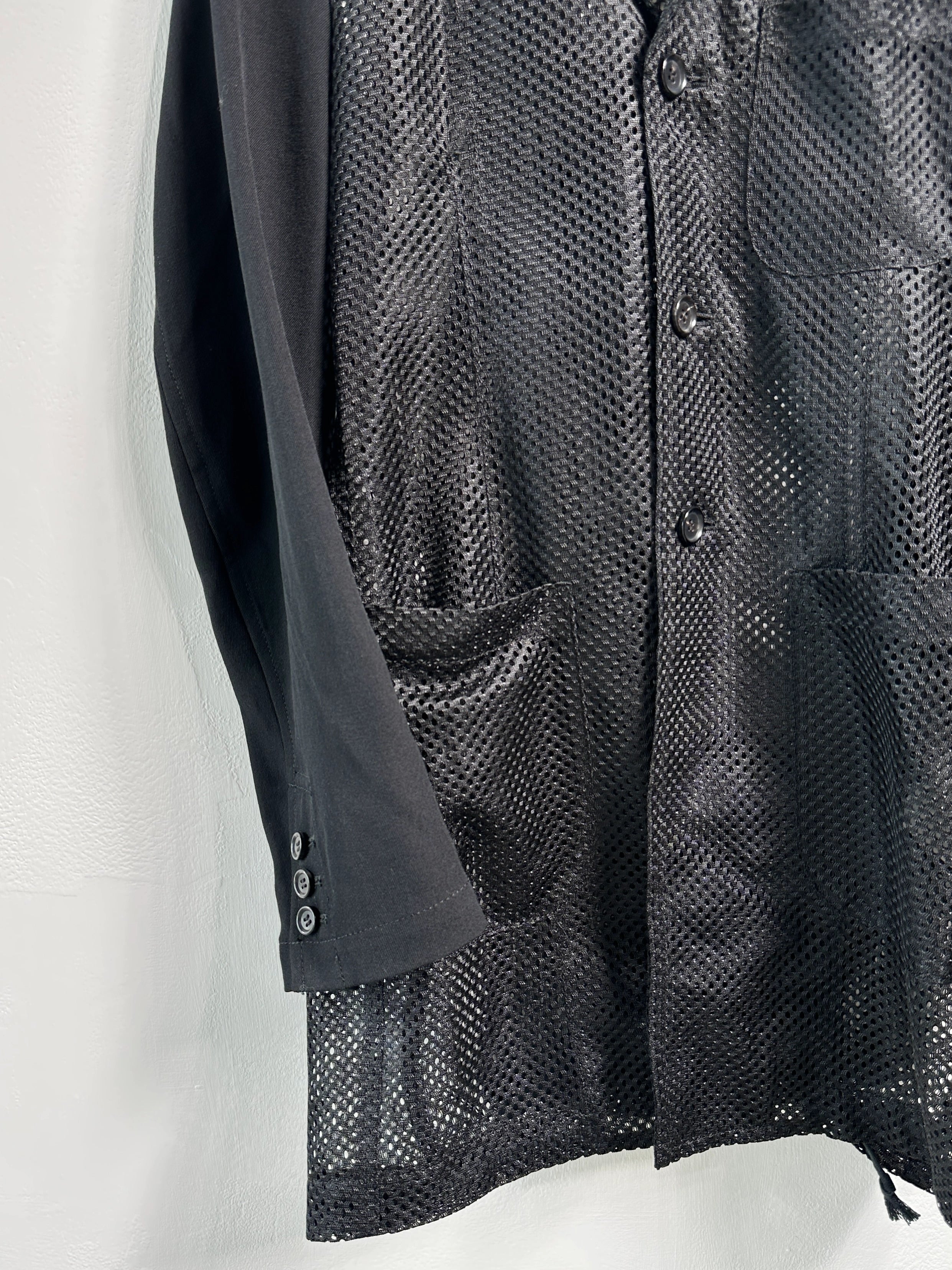 COMME DES GARÇONS - S/S 2025 PERFORATED MESH JACKET WITH CONSTRASTING SLEEVE