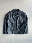 1980s STRAIGHT FIT OVERSIZED CARGO LEATHER JACKET