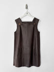 ITALIAN LABEL - 1990s LEATHER DUNGAREE DRESS
