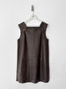 ITALIAN LABEL - 1990s LEATHER DUNGAREE DRESS