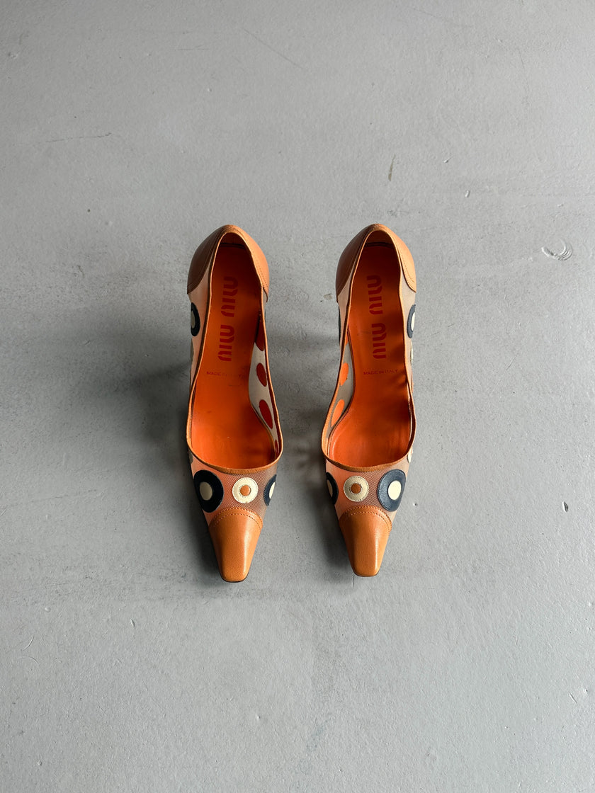 MIU MIU - 1990s WAFFLE COURT HEELS