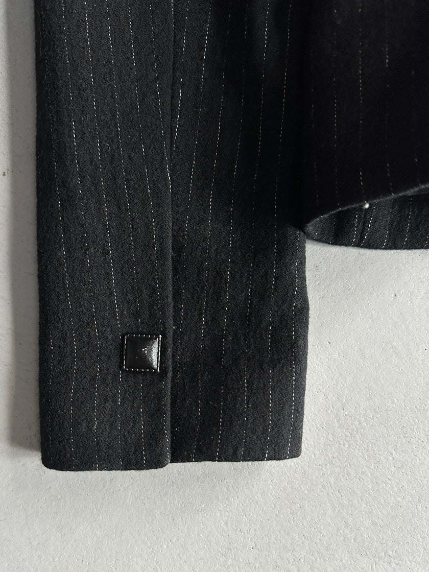 JUST CAVALLI - 1990s PINSTRIPED BLAZER WITH DENIM DETAILS