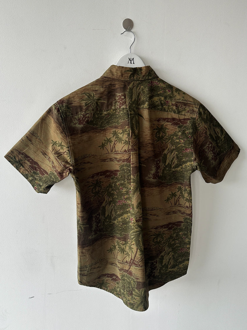 A.P.C. - S/S 2004 TROPICAL PRINT TEXTURED SHORT SLEEVE SHIRT