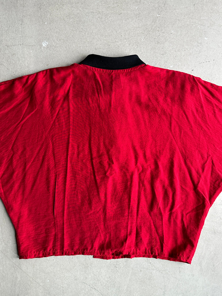 1970s CROP FIT DOUBLE BREASTED POLO BLOUSE