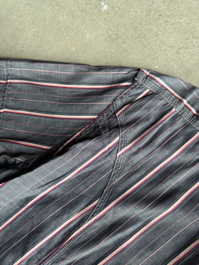 TRUSSARDI - 1990s STRIPED HALF SLEEVE SHIRT