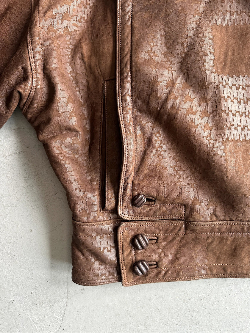 GIANNI VERSACE - 1980s LEATHER BOMBER JACKET WITH SHEARLING FUR