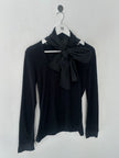DRIES VAN NOTEN - late 1990s LONG SLEEVE TOP WITH OVERSIZED SCARF COLLAR