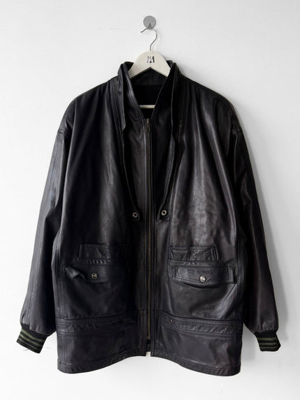MARITHÉ + FRANÇOIS GIRBAUD X COMPAGNIE DES MONTAGNES & DES FORETS - 1980s LAYERED FRONT LEATHER JACKET